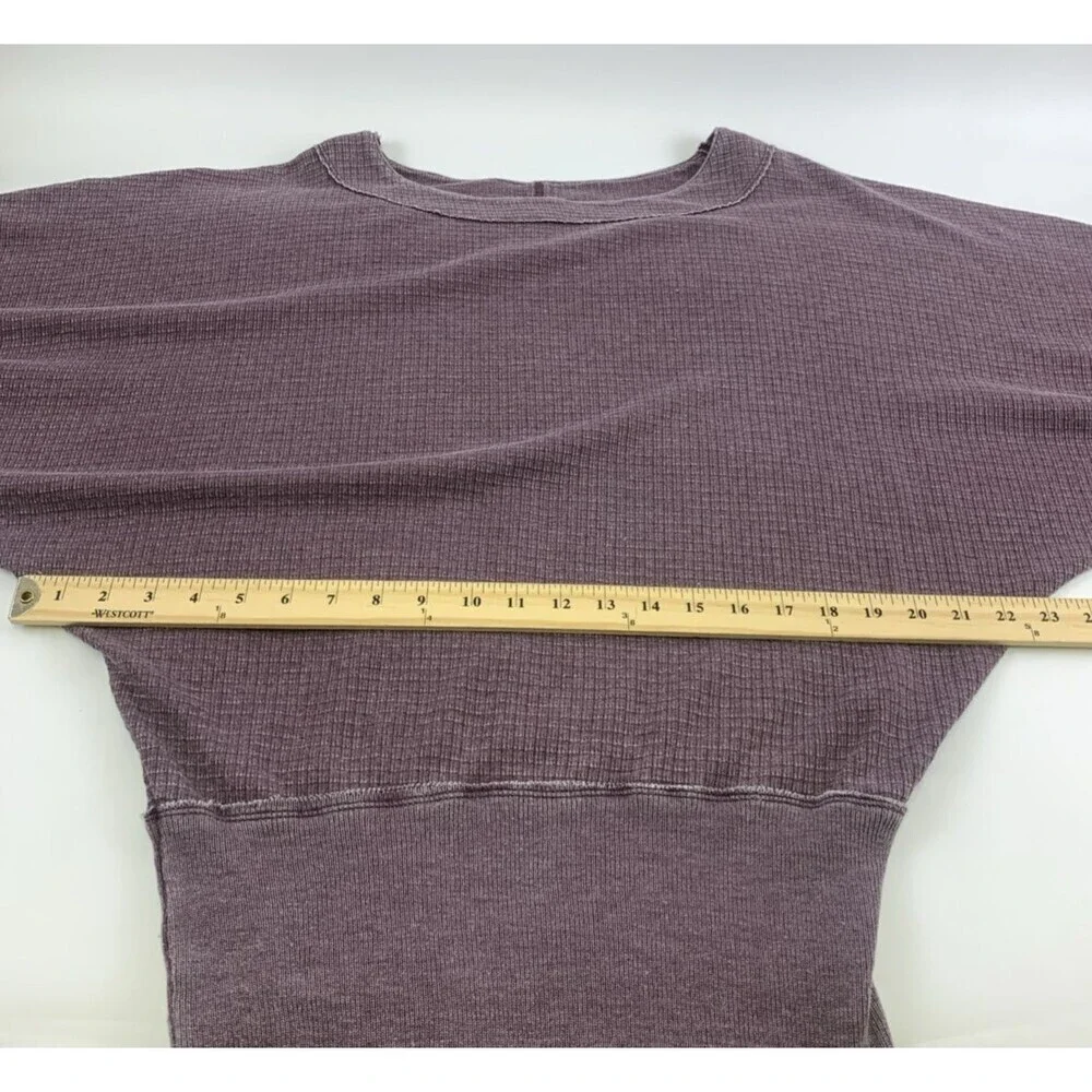 Free People Willow Thermal Top Decadent Purple OB872331 Dolman Sleeves Womens XS